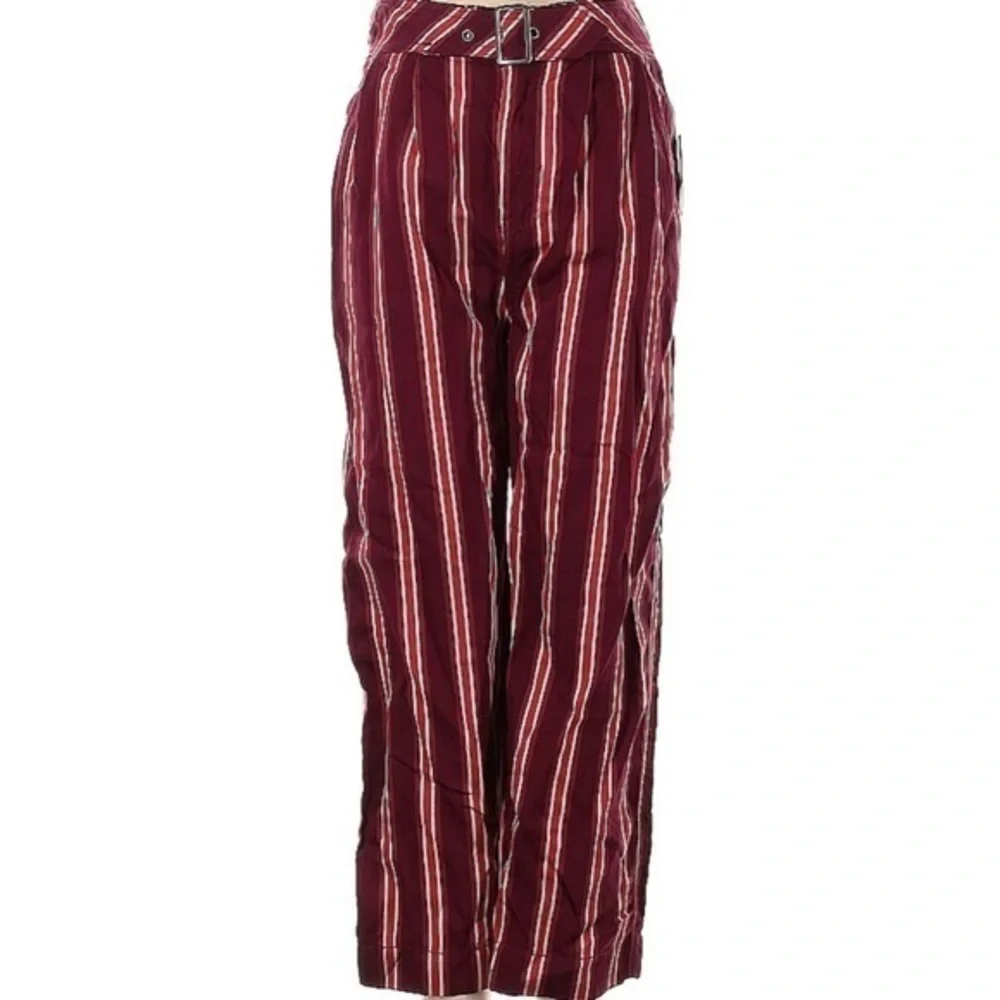 FREE PEOPLE STRIPE HIGH WAISTED PANT